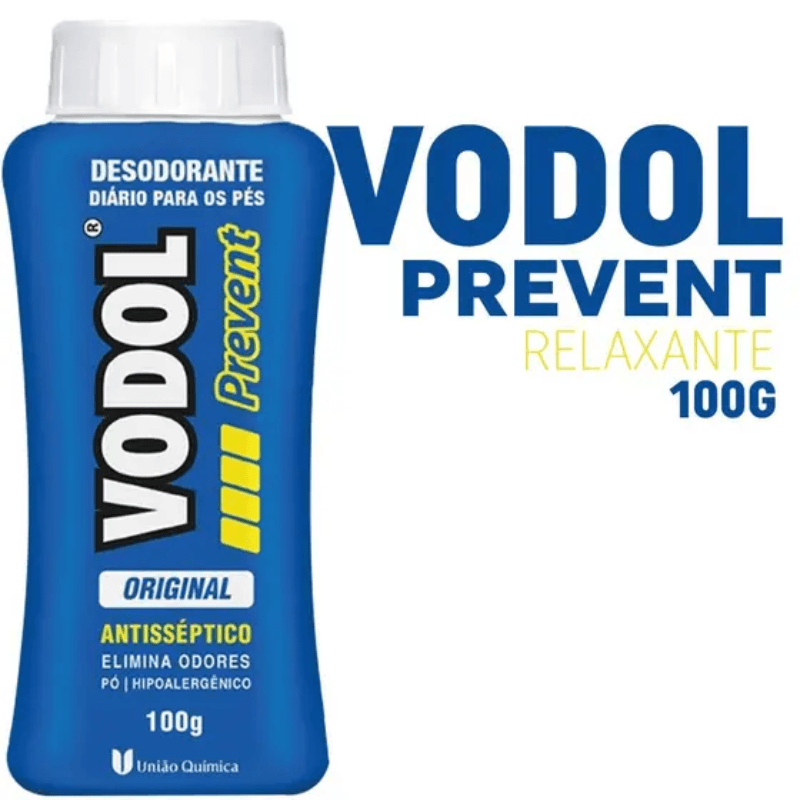 Vodol Prevent Talco Antisseptico Sem Perfume Para Os Pes com 100g